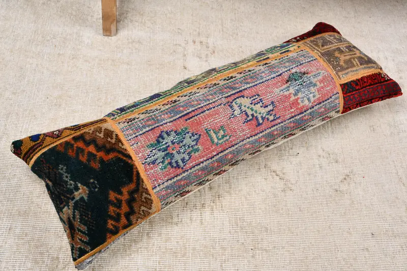 12x36 Red Pillow, Kilim Pillow, Living Room Throw Pillow, Cushion, Boho Pillow, Toss Cushion, Muted Pillow Cover, Cozy Throw Pillow, Turkish Pillow - 8