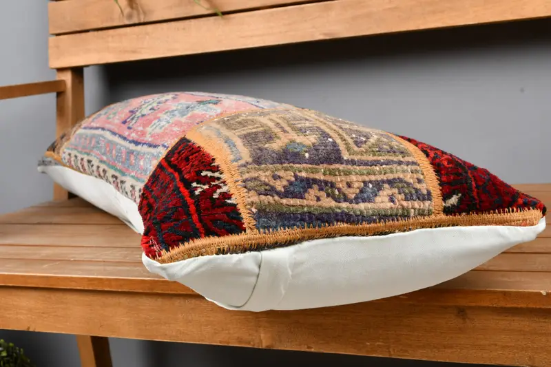 12x36 Red Pillow, Kilim Pillow, Living Room Throw Pillow, Cushion, Boho Pillow, Toss Cushion, Muted Pillow Cover, Cozy Throw Pillow, Turkish Pillow - 3