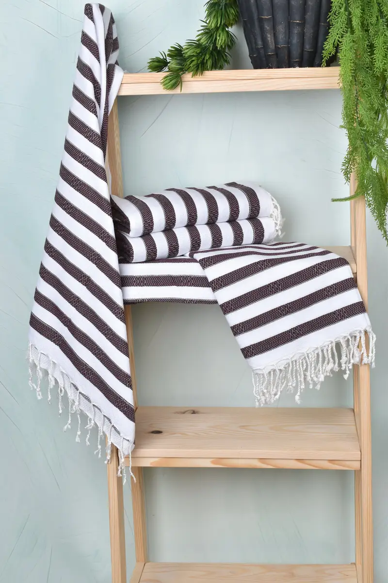 70x36 Cotton Striped Towel, Sand-free towel, Turkish beach towel with fringe, Christmas Gift, Bridal Shower Favors, Yoga Towel, Sand-resistant towel - 6