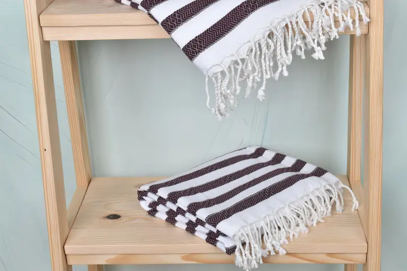 70x36 Cotton Striped Towel, Sand-free towel, Turkish beach towel with fringe, Christmas Gift, Bridal Shower Favors, Yoga Towel, Sand-resistant towel - 5