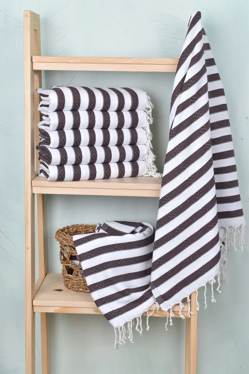 70x36 Cotton Striped Towel, Sand-free towel, Turkish beach towel with fringe, Christmas Gift, Bridal Shower Favors, Yoga Towel, Sand-resistant towel - 3