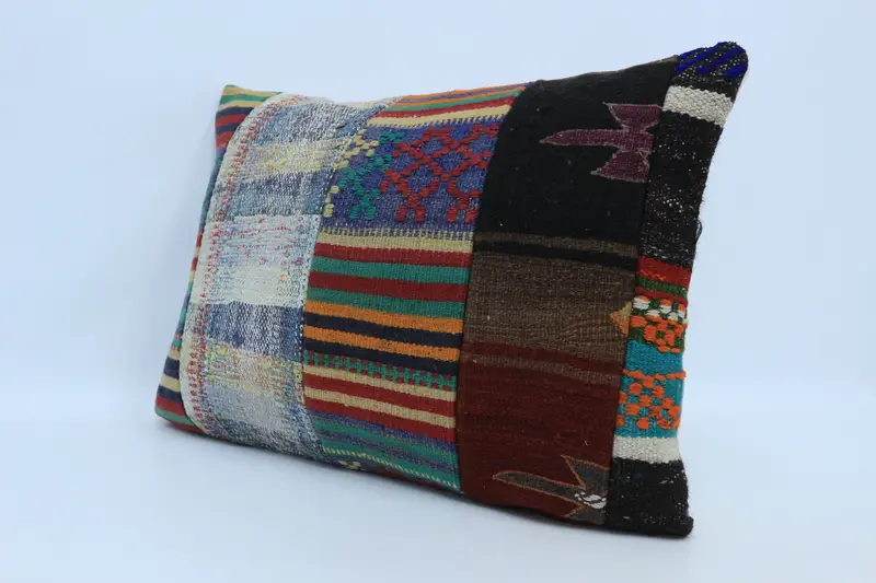 Interior Designer Pillow, Turkish Pillow, 20x28 Blue Cushion Cover, Antique Pillows, Anatolian Cushion Case, Pillow Cover - 4