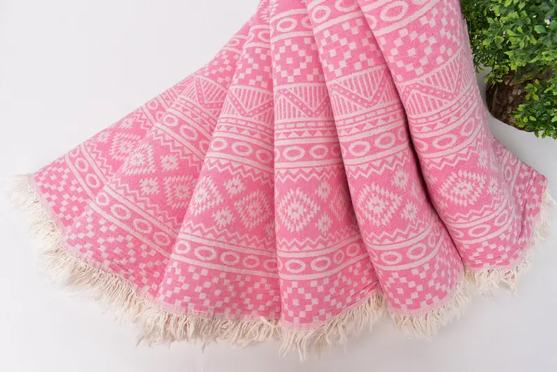 68x36 Cotton Geometric Towel, Beach Theme Wedding Gift, Travel Towel, Bridesmaid Gifts, Quick-dry peshtemal, Engagement Gift, Custom Wedding Gifts - 5