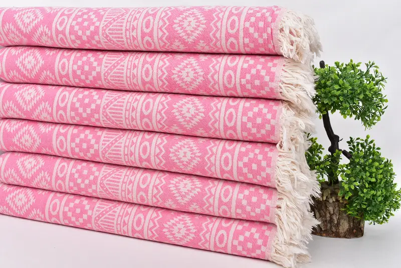 68x36 Cotton Geometric Towel, Beach Theme Wedding Gift, Travel Towel, Bridesmaid Gifts, Quick-dry peshtemal, Engagement Gift, Custom Wedding Gifts - 4