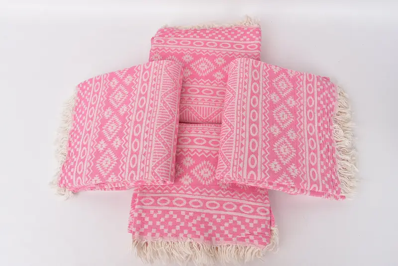 68x36 Cotton Geometric Towel, Beach Theme Wedding Gift, Travel Towel, Bridesmaid Gifts, Quick-dry peshtemal, Engagement Gift, Custom Wedding Gifts - 7