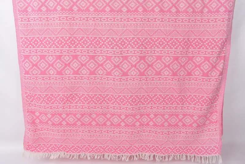 68x36 Cotton Geometric Towel, Beach Theme Wedding Gift, Travel Towel, Bridesmaid Gifts, Quick-dry peshtemal, Engagement Gift, Custom Wedding Gifts - 1