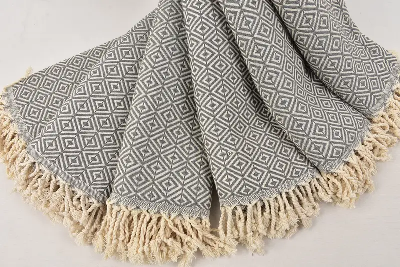 Bridesmaid Gift, Boyfriend Christmas Gift, Monogram Beach Towel, 70x40 Cotton Diamond Towel, Large Turkish Towel, Scarf Towel, Custom Beach Towels - 4