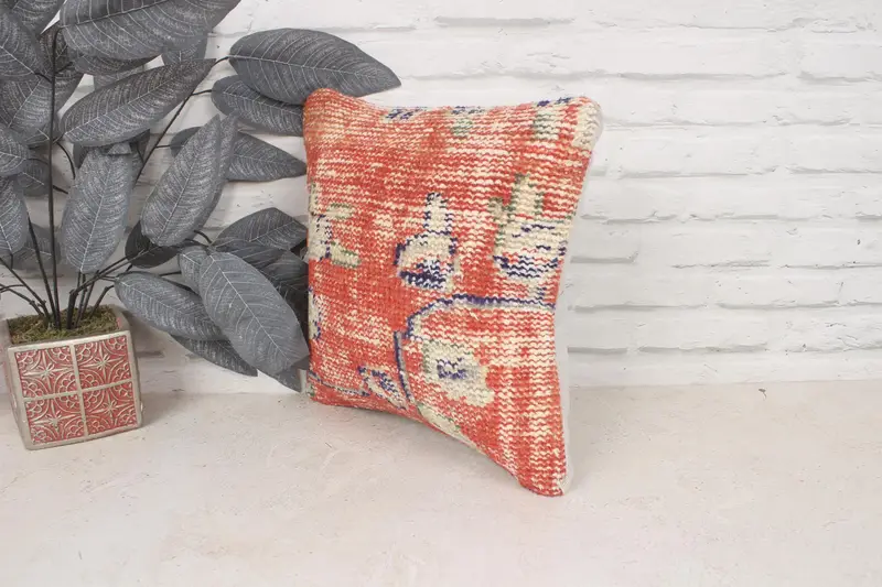 Pillow, Ethnic Throw Pillow Sham, Ethnic Throw Cushion Case, Gift Pillow, Pillow for Couch, Pillow for Sofa, 14x14 Red Pillow Sham - 4