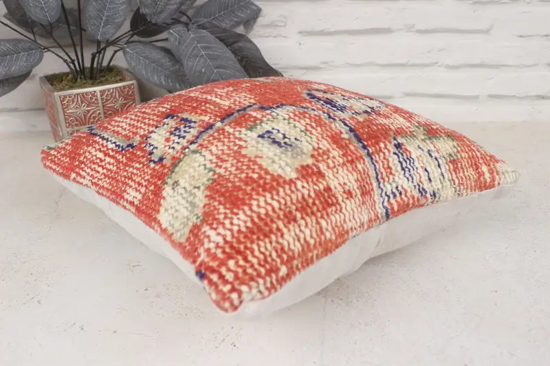 Pillow, Ethnic Throw Pillow Sham, Ethnic Throw Cushion Case, Gift Pillow, Pillow for Couch, Pillow for Sofa, 14x14 Red Pillow Sham - 6