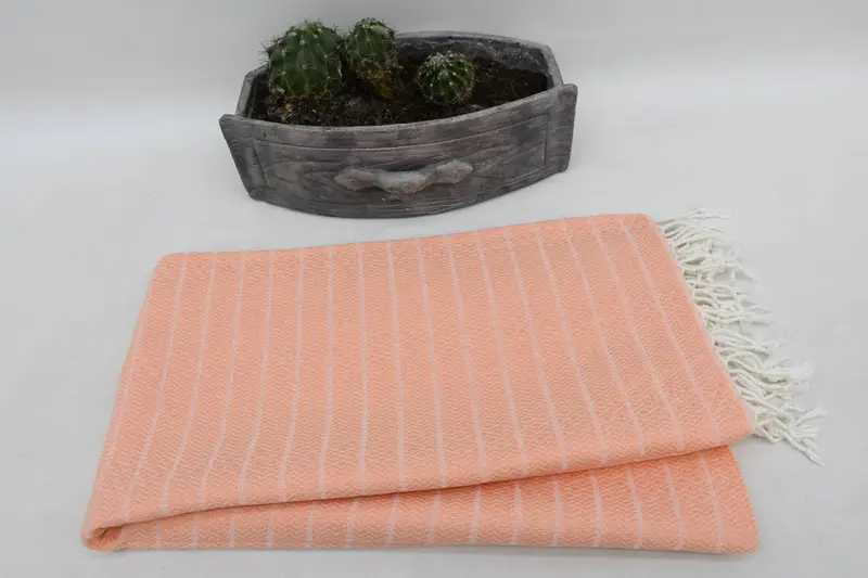 Valentines Day Gift Idea, Lightweight Turkish towel, 70x40 Cotton Striped Towel, Bachelorette Party Gift, Personalized Wedding Gift, Holiday Towel - 6