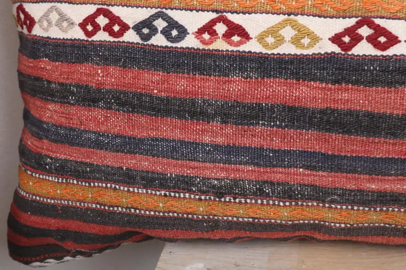 Interior Designer Pillow, Boho Chic Cushion Case, Cushion, Vintage Kilim Throw Pillow, Kilim Pillow Cover, Nomadic Cushion, 16x48 Red Cushion - 3
