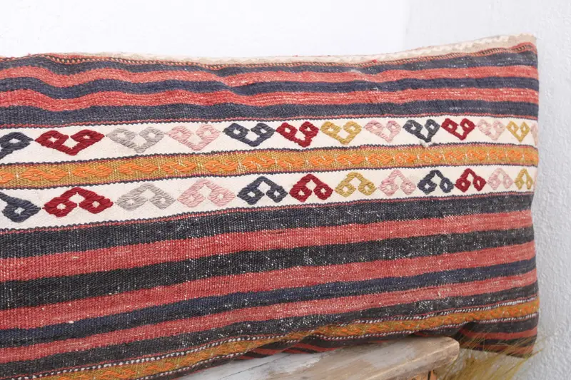 Interior Designer Pillow, Boho Chic Cushion Case, Cushion, Vintage Kilim Throw Pillow, Kilim Pillow Cover, Nomadic Cushion, 16x48 Red Cushion - 4