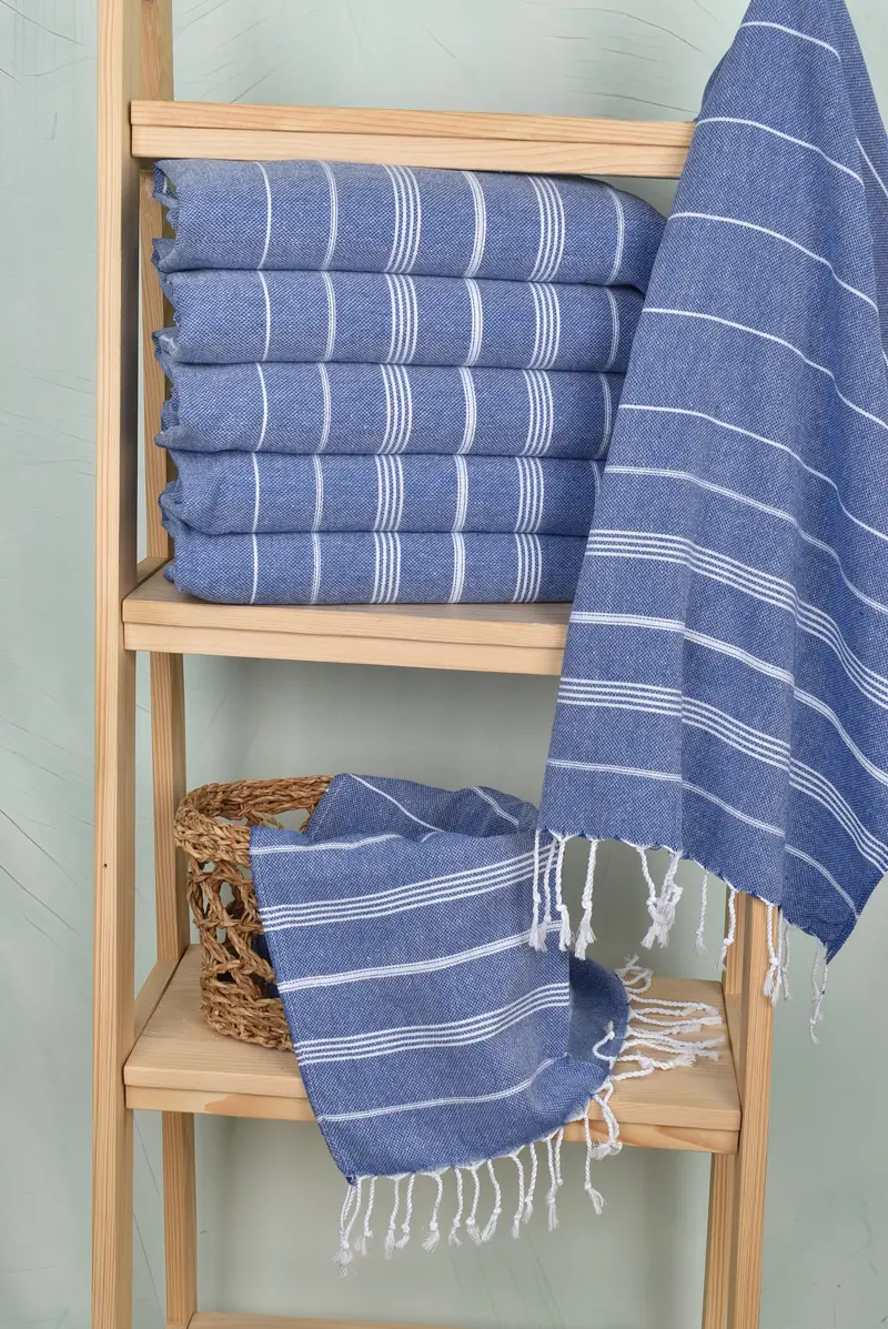 Monogrammed Hand Towel, Personalized Gifts, 38x18 Cotton Striped Towel, Personalized Turkish Towel, Turkish Towel Monogram, Bathroom Towels - 3