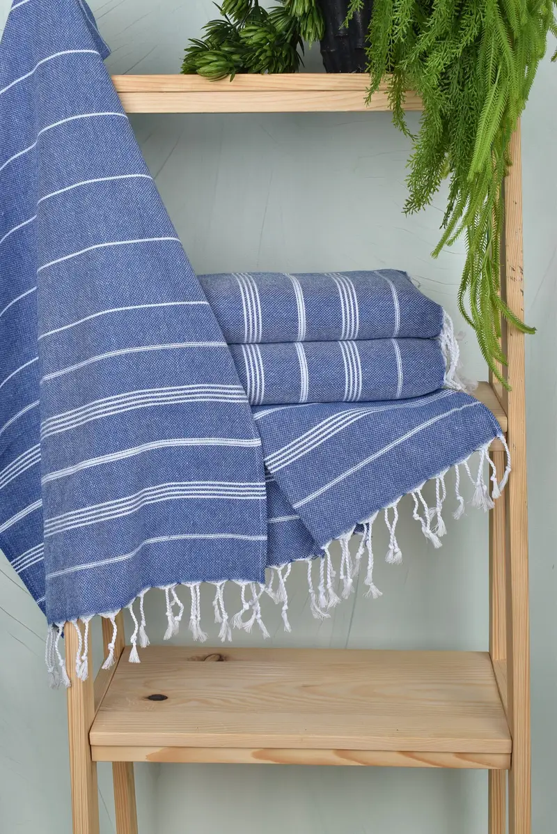 Monogrammed Hand Towel, Personalized Gifts, 38x18 Cotton Striped Towel, Personalized Turkish Towel, Turkish Towel Monogram, Bathroom Towels - 6