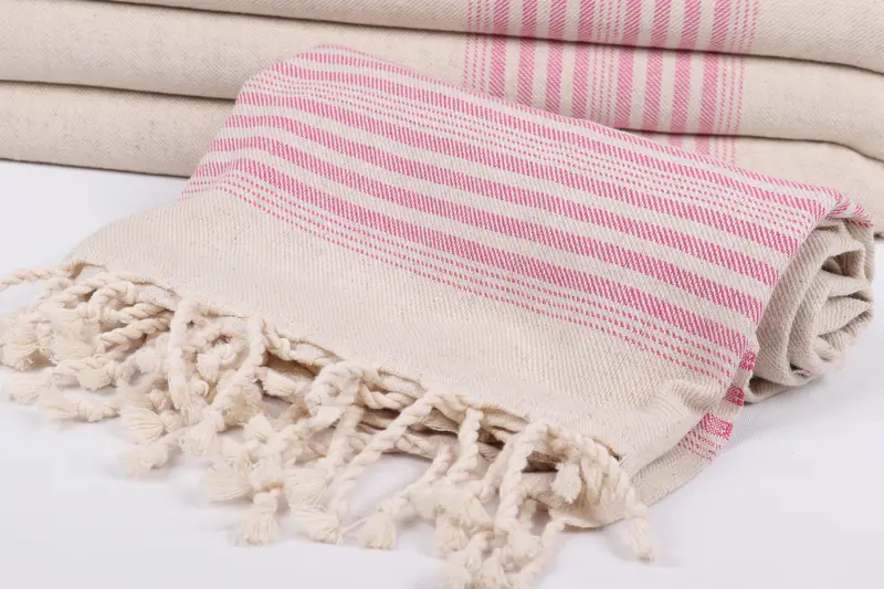 68x40 Linen Striped Towel, Unique Wedding Gift, Peshtemal Towel, Monogram Beach Towel, Absorbent towel, Gift For Bride, Monogrammed Beach Towel - 4