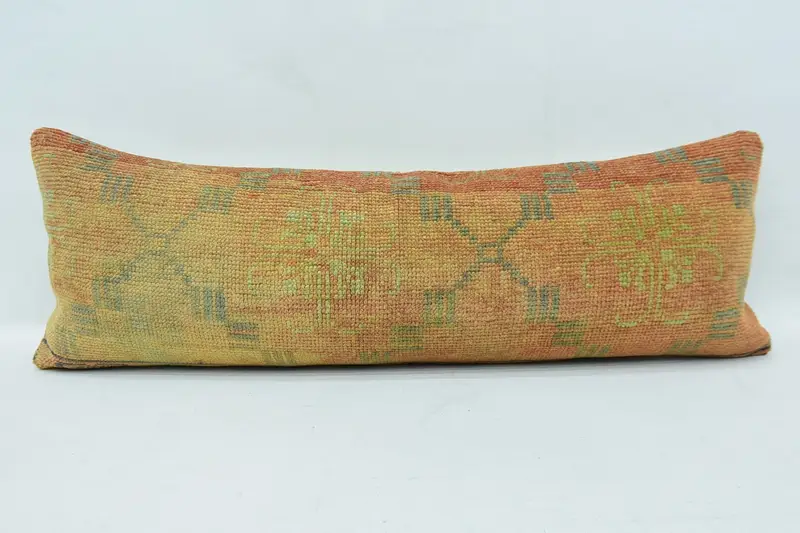 Vintage Red Cushion Cover, Office Home Decor Antique 12x36 inch Pillow Cover - 1