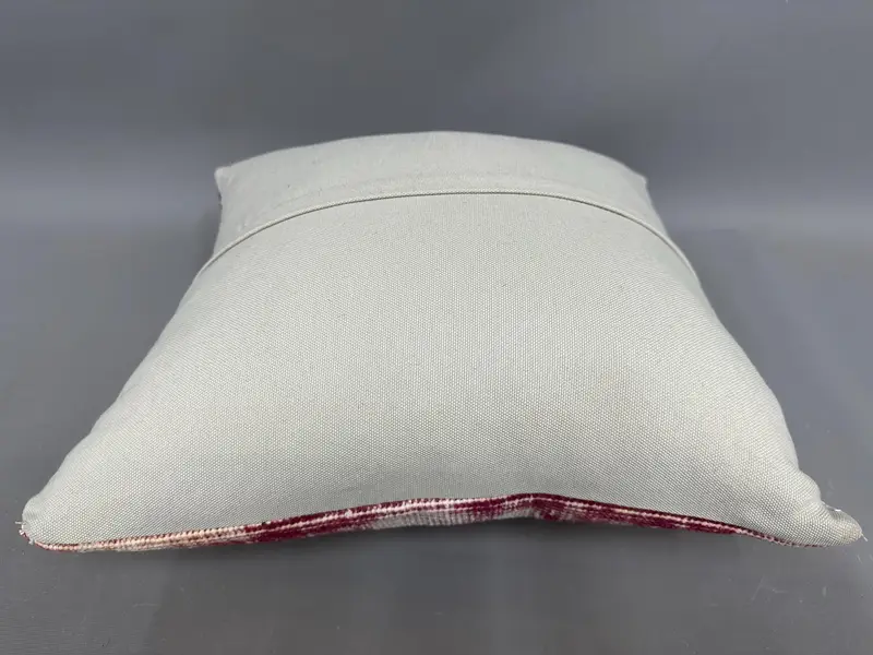 Vintage Kilim Throw Pillow, Kilim Pillow, 18x18 Red Pillow Cover, Retro Pillow Cover, Cushion, Shabby Chic Pillow Sham, Turkish Pillow - 7