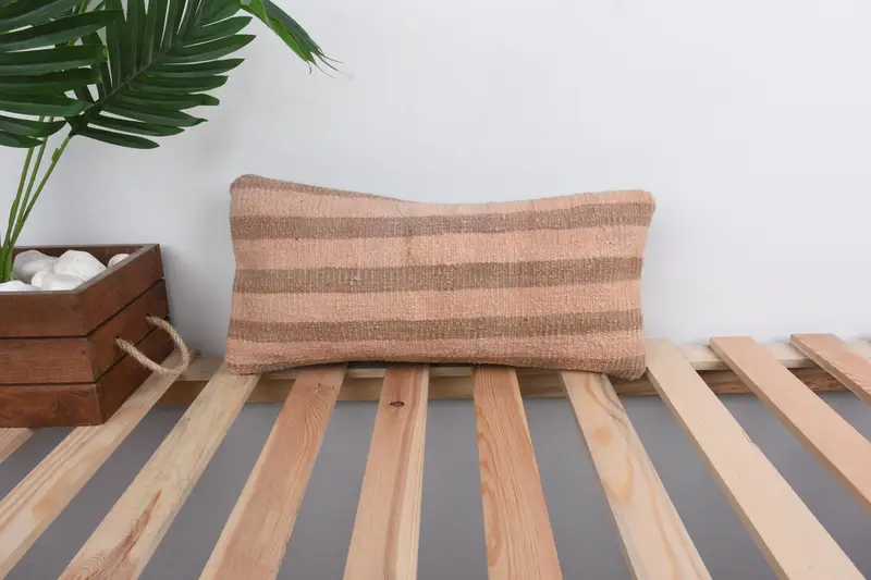 Home Decor Pillow, Traditional Cushion Cover, Accent Cushion Case, 8x16 Beige Pillow Case, Pillow for Sofa, Boho Pillow, Tapestry Cushion, Cushion - 1