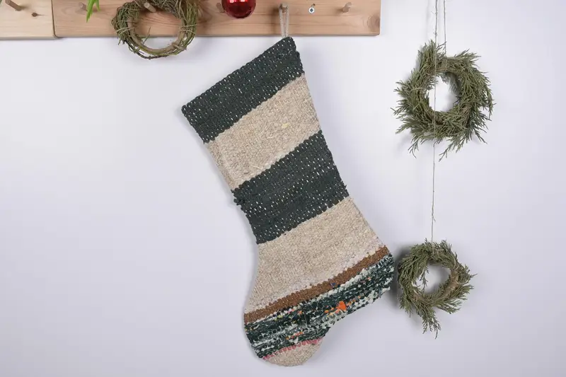 Festlicher Kelim-Weihnachtsstrumpf, Ornament-gemusterter Weihnachtsstrumpf