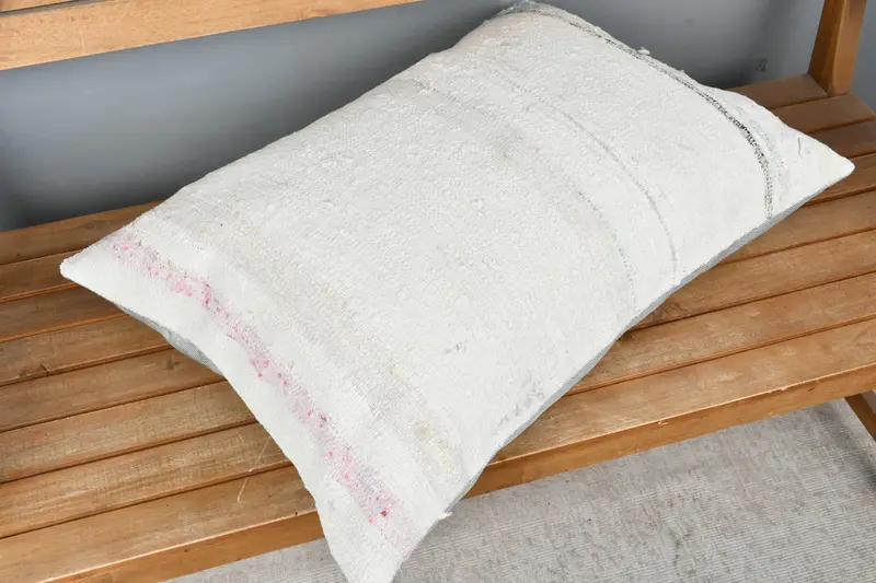 Ethnical Kilim Rug Pillow, Turkish Kilim Pillow, Vintage Cushion Case, 20x28 White Pillow Case, Turkish Pillow, Pillow, Lounge Throw Pillow - 2