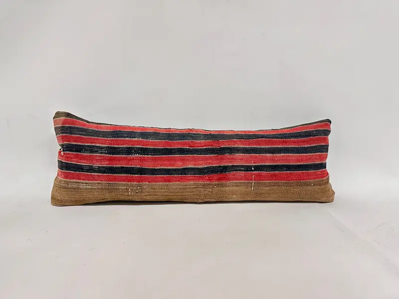 Customized Pillow, Pillow for Couch, Turkish Kilim Pillow, 12x36 Red Pillow Sham, Pillow Cover, Vintage Pillow, Comfy Throw Pillow Case - 1