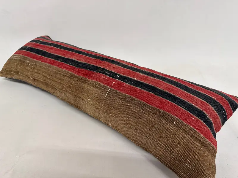 Customized Pillow, Pillow for Couch, Turkish Kilim Pillow, 12x36 Red Pillow Sham, Pillow Cover, Vintage Pillow, Comfy Throw Pillow Case - 6