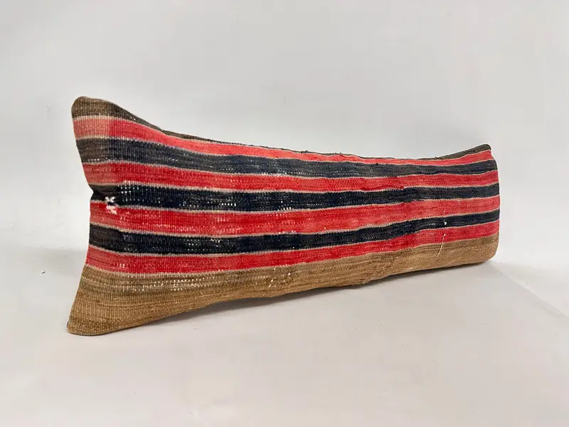 Customized Pillow, Pillow for Couch, Turkish Kilim Pillow, 12x36 Red Pillow Sham, Pillow Cover, Vintage Pillow, Comfy Throw Pillow Case - 2