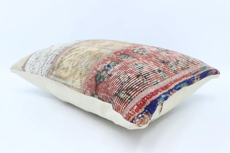 Antique Pillows, Armchair Pillow Case, Kilim Cushion Sham, Oriental Cushion, Cushion Case, Vintage Kilim Throw Pillow, 16x24 Red Cushion Case - 6