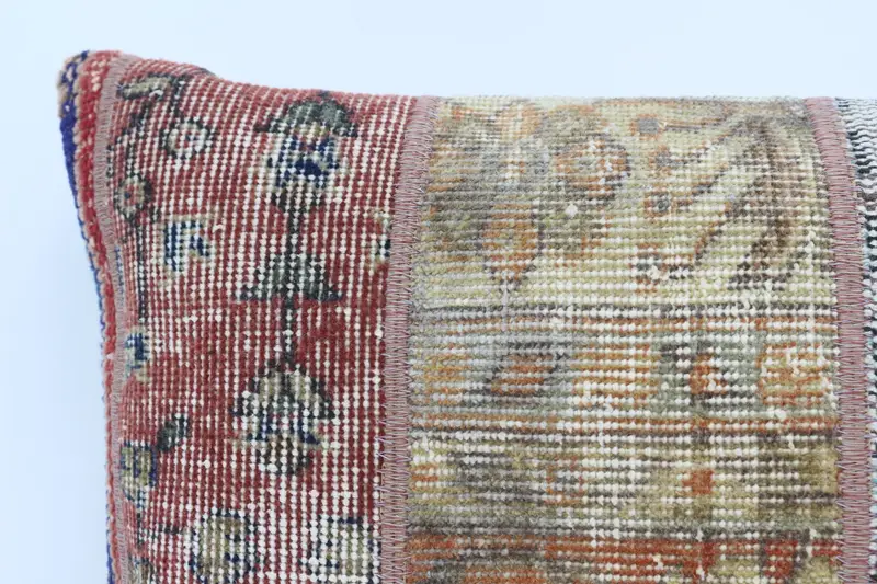 Antique Pillows, Armchair Pillow Case, Kilim Cushion Sham, Oriental Cushion, Cushion Case, Vintage Kilim Throw Pillow, 16x24 Red Cushion Case - 2