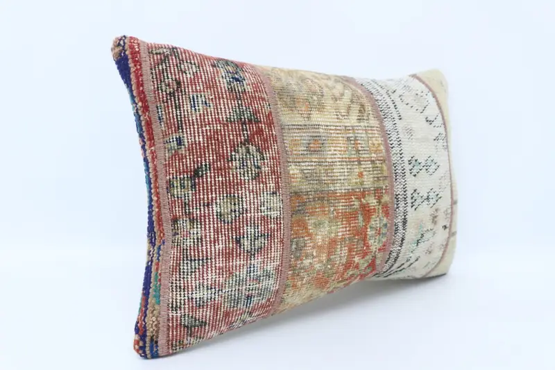 Antique Pillows, Armchair Pillow Case, Kilim Cushion Sham, Oriental Cushion, Cushion Case, Vintage Kilim Throw Pillow, 16x24 Red Cushion Case - 3
