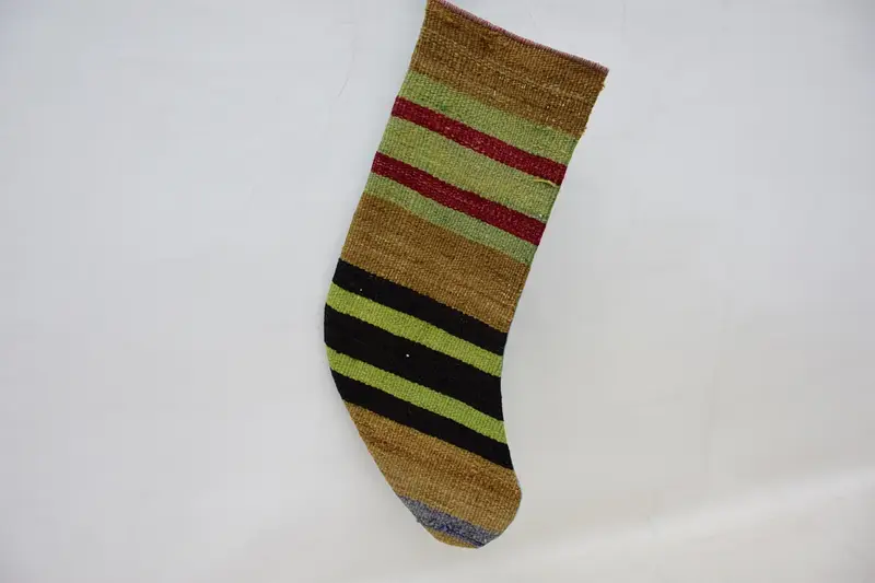 ブラウン & グリーン クリスマス オーナメント ストッキング、お祝いの休日の装飾