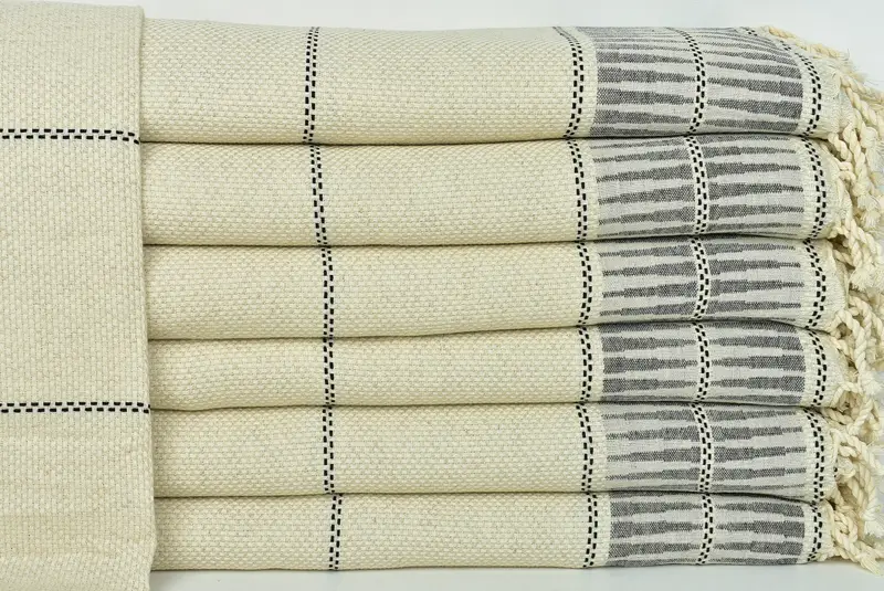 Best Friend Wedding Gift, 104x96 Cotton Striped Towel, Turkish Blanket, Throw Blanket Couch, Monogram Blanket, Personalised Gift, Turkish Bedspread - 1