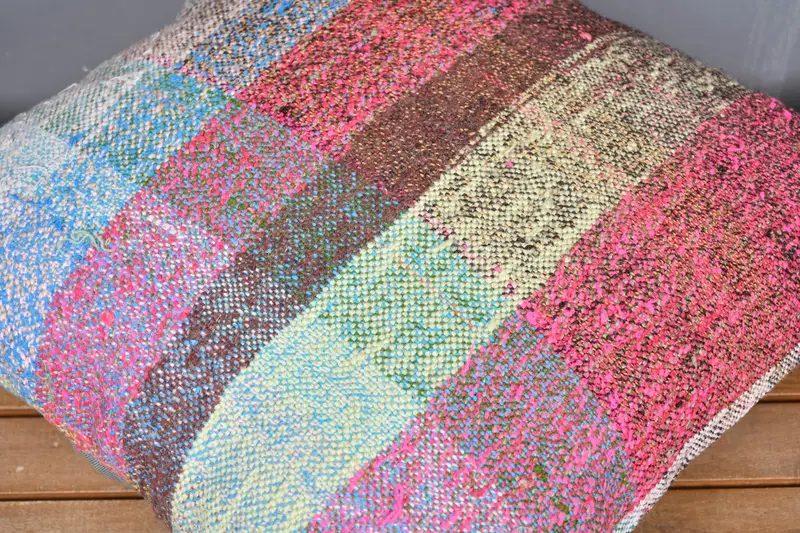 20x20 Pink Pillow Case, Pillow Cover, Ethnical Kilim Rug Pillow, Muted Cushion Cover, Boho Pillow Sham Cover, Kilim Cushion Sham - 4