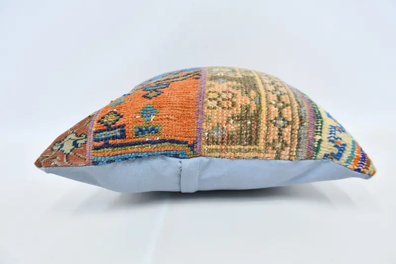 Kilim Pillow Cover, Accent Pillow Sham, Chair Cushion Cover, 20x20 Blue Cushion Cover, Ethnical Kilim Rug Pillow, Pillow Case, Home Decor Pillow - 6