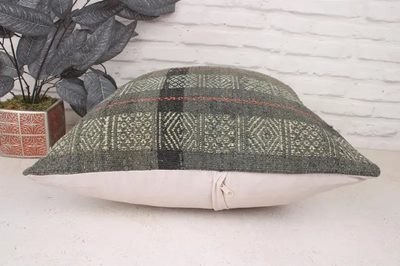 Gift Pillow, Cotton Cushion, Living Room Throw Pillow Case, 20x20 Beige Cushion, Cushion, Vintage Kilim Pillow, Kilim Pillow Cover - 5