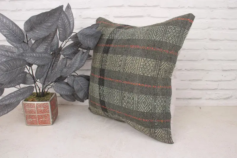Gift Pillow, Cotton Cushion, Living Room Throw Pillow Case, 20x20 Beige Cushion, Cushion, Vintage Kilim Pillow, Kilim Pillow Cover - 4