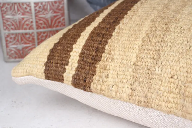 Turkish Kilim Pillow, 12x12 Beige Cushion Cover, Vintage Cushion, Cushion Case, Throw Kilim Pillow, Outdoor Bolster Pillow Cover, Gift Pillow - 7