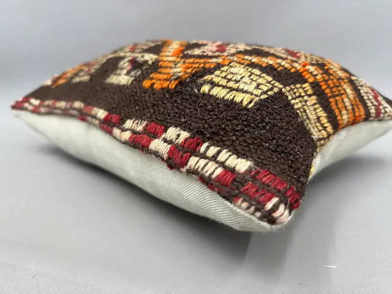 Turkish Bench Cushion Cover, Pastel Pillow Sham, Boho Pillow, Throw Kilim Pillow, Home Decor Pillow, Pillow, 12x20 Red Pillow Case - 6