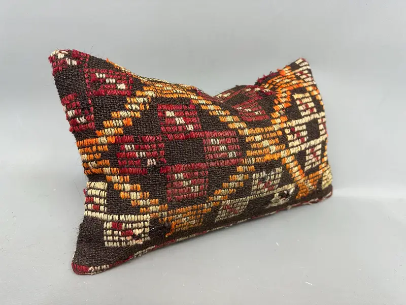 Turkish Bench Cushion Cover, Pastel Pillow Sham, Boho Pillow, Throw Kilim Pillow, Home Decor Pillow, Pillow, 12x20 Red Pillow Case - 2