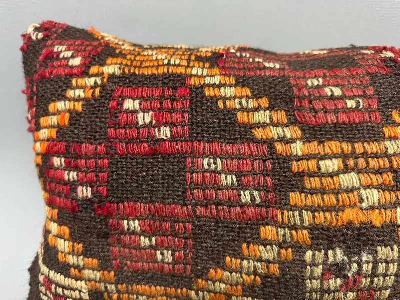 Turkish Bench Cushion Cover, Pastel Pillow Sham, Boho Pillow, Throw Kilim Pillow, Home Decor Pillow, Pillow, 12x20 Red Pillow Case - 5