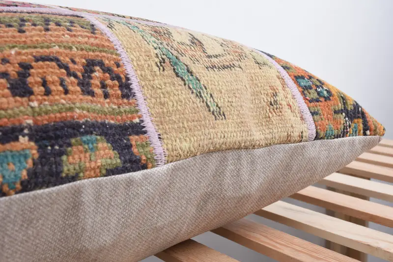 Ethnical Kilim Rug Pillow, Turkish Kilim Pillow, 20x28 Red Pillow Case, Kilim Pillow Cover, Pillow Sham, Nautical Throw Pillow Case - 7