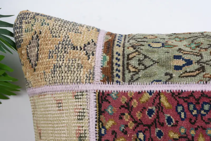 Ethnical Kilim Rug Pillow, Turkish Kilim Pillow, 20x28 Red Pillow Case, Kilim Pillow Cover, Pillow Sham, Nautical Throw Pillow Case - 2