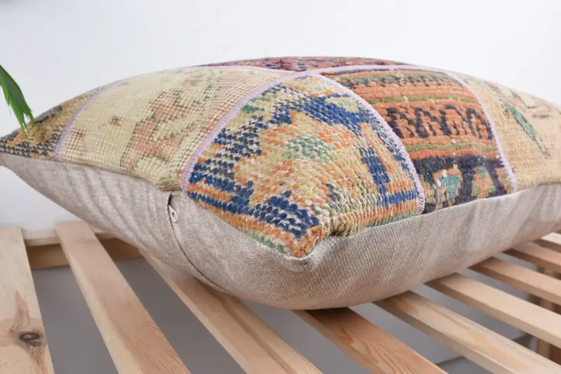 Ethnical Kilim Rug Pillow, Turkish Kilim Pillow, 20x28 Red Pillow Case, Kilim Pillow Cover, Pillow Sham, Nautical Throw Pillow Case - 6