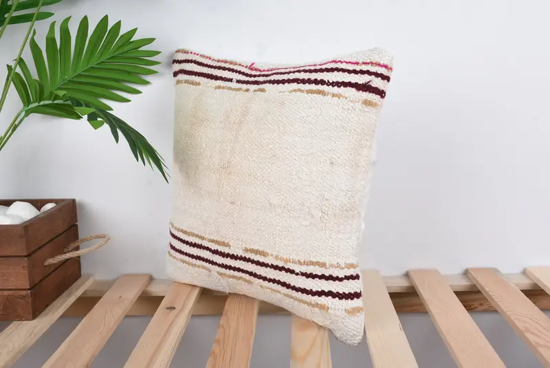 Interior Designer Pillow, Home Decor Pillow, 14x14 White Pillow Sham, Pillow Case, Vintage Kilim Pillow Cushion Cover, Vintage Kilim Throw Pillow - 5