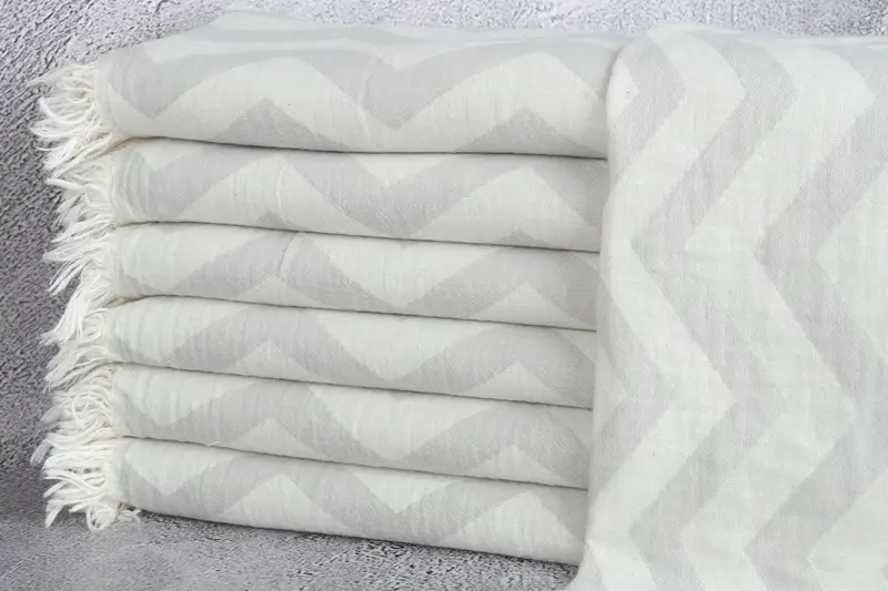 Organic Tea Towel, Personalized Kitchen Towel, Best Friend Gift Ideas, Personalized Hand Towel, 40x24 Cotton Zigzag Design Towel, Bathroom Towels - 2