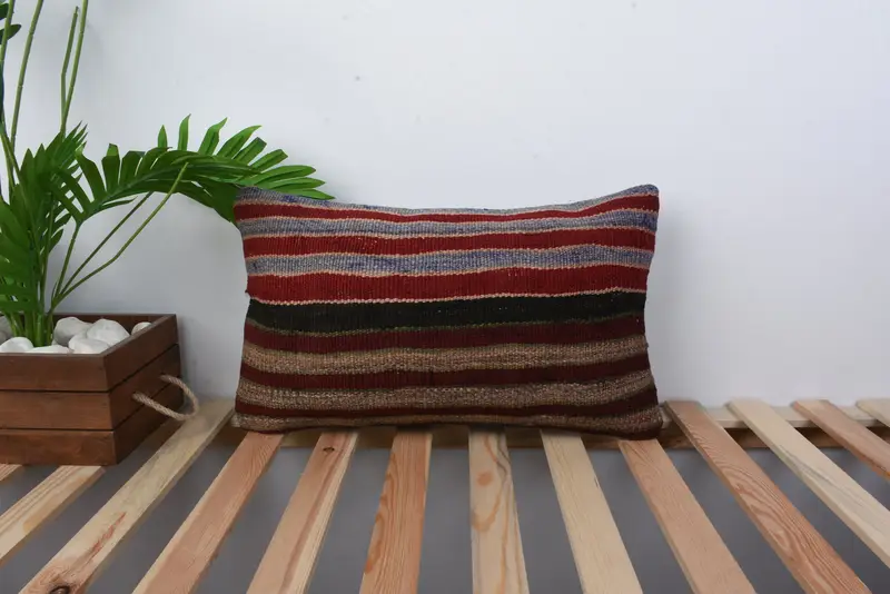 12x20 Red Cushion Case, Home Decor Pillow, Vintage Kilim Pillow, Anatolian Pillow Case, Vintage Kilim Throw Pillow, Pillow Case - 1
