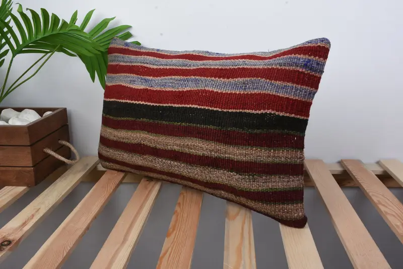 12x20 Red Cushion Case, Home Decor Pillow, Vintage Kilim Pillow, Anatolian Pillow Case, Vintage Kilim Throw Pillow, Pillow Case - 5