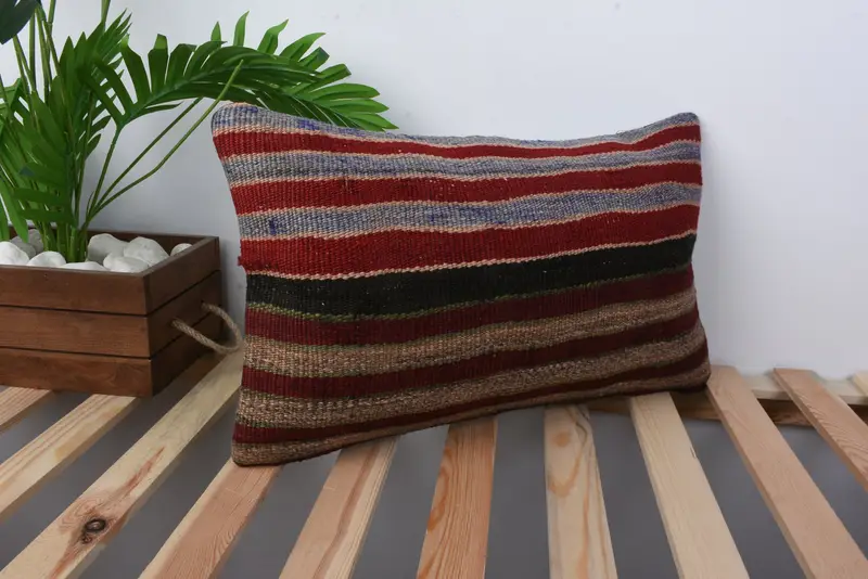 12x20 Red Cushion Case, Home Decor Pillow, Vintage Kilim Pillow, Anatolian Pillow Case, Vintage Kilim Throw Pillow, Pillow Case - 4