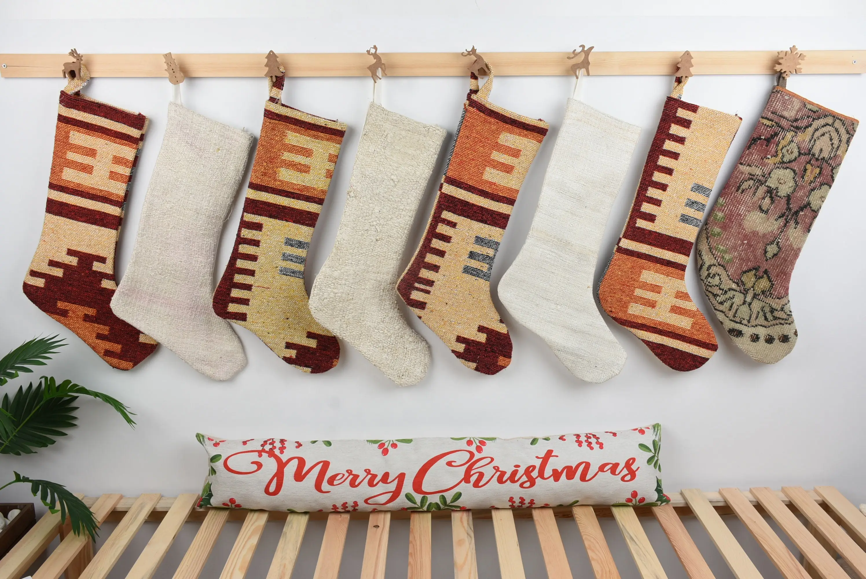 Kişiselleştirilmiş Noel Süsleri Çorabı, 8 İnç Şömine Dekoru Çorabı - 1