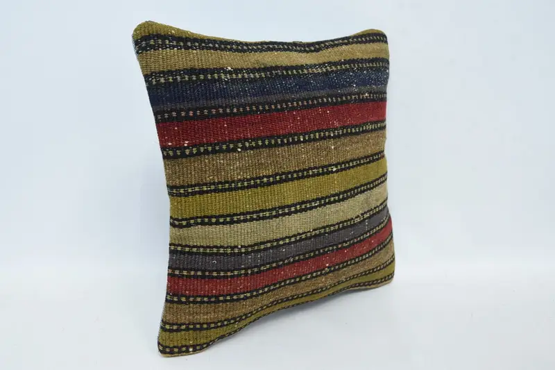 Christmas Pillow Sham, 12x12 Red Cushion Cover, Vintage Pillow, Boho Pillow, Art Deco Pillow Sham, Seat Pillow, Pillow for Couch, Pillow Cover - 3